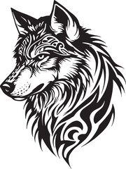 Fototapeta premium Fierce Tribal Wolf Tattoo Design
