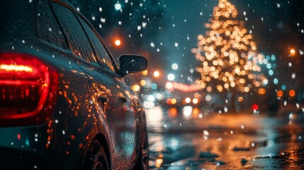 Festive Night in the Snow