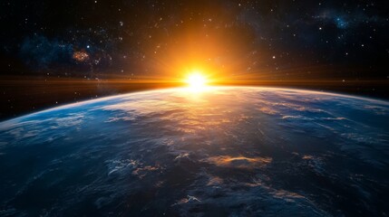 Sunrise Over Earth from Space