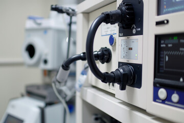 A medical device with a black handle and a white screen