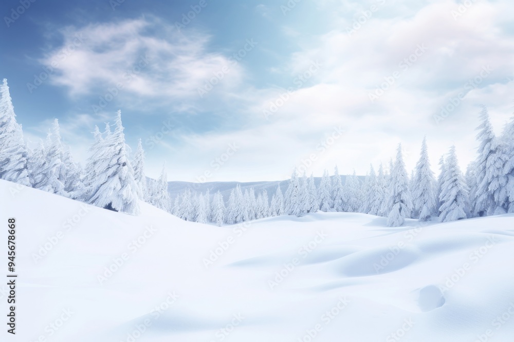 Wall mural snow landscape outdoors winter.