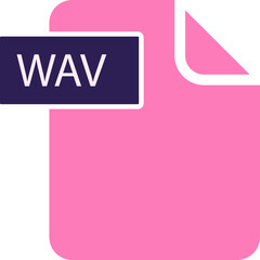 WAV File format icon rounded shapes and spacing