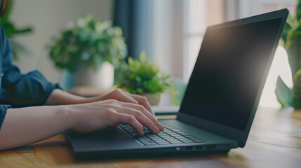 Fototapeta premium The Hands Typing on Laptop