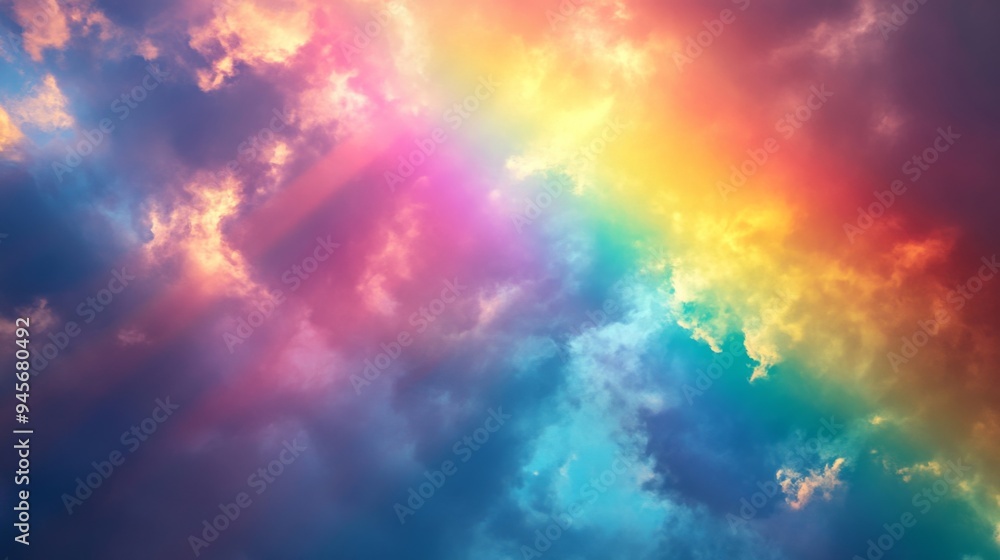 Canvas Prints colorful sky with rainbow