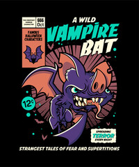 Vampire Bat Halloween Design Theme