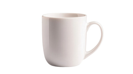 Fototapeta premium A white coffee cup sits on a white background