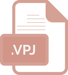 VPJ File extension icon color fill rounded corners inside transparent