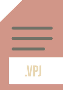 VPJ File extension icon minimal colro fill