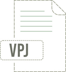 VPJ File format icon dashed outline