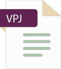 VPJ File icon with folded style document