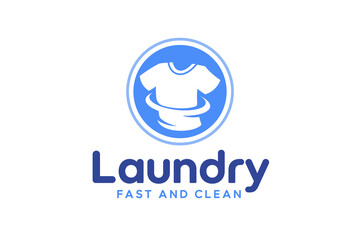 Obraz premium Laundry logo design template. Creative logo for fast and clean laundry service business logo