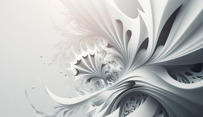 Abstract waves of white fabric create dynamic textures under soft light
