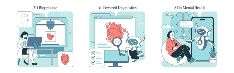 Medical Technology. Flat Vector Illustration
