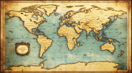 Naklejka premium Antique World Map