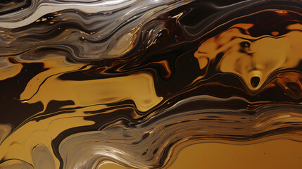 Dark Bronze And Gold Fluid Abstract With Rich Textures And Patterns