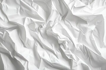 Obraz premium Crumpled white paper texture background with rough surface and deep creases Generative AI