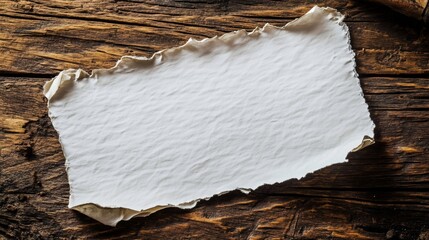 Antique Parchment Paper on Rustic Wooden Table