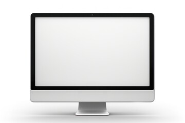 Fototapeta premium Desktop computer television screen white background.