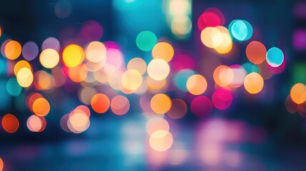Abstract bokeh lights in a city street at night Generative AI