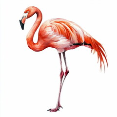 Pink Flamingo Watercolor.