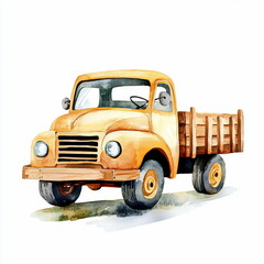 Vintage Truck Watercolor.