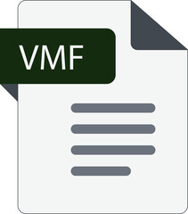 VMF File icon with folded style document