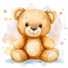 Fototapeta premium Cute Teddy Bear Watercolor.