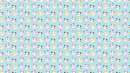 Cat face seamless abstract pattern background