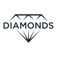 Beautiful Diamond jewelry Logo Template, Stylized image of Diamond logo icon, Diamond jewelry line art