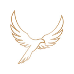 Bird Logo design with Line Art On White Backround