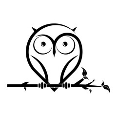 owl logo  owl line art