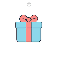 Gift Box icon symbol vector illustration isolated on white background