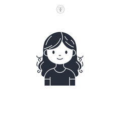 Girl icon symbol vector illustration isolated on white background