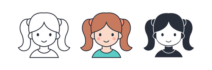 Girl icon symbol vector illustration isolated on white background