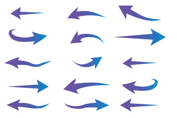 Vector signs of curved direction, wind direction and wind gusts.