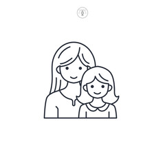 Mother and Daughter icon symbol vector illustration isolated on white background