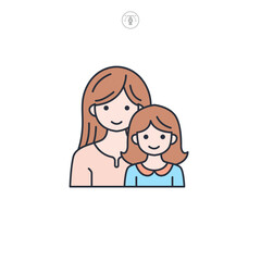 Mother and Daughter icon symbol vector illustration isolated on white background