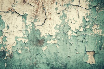 Obraz premium Aged weathered wall with peeling paint and grunge textures Generative AI