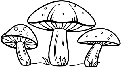 Vector Illustration of Poisonous Mushrooms: Hand-Drawn for Authenticity