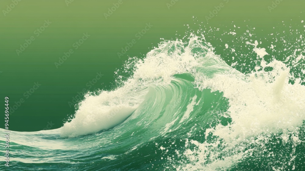 Wall mural Ocean Wave in Green Waters