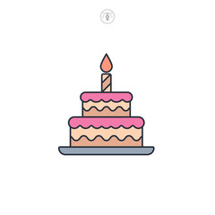 Birthday Cake icon symbol vector illustration isolated on white background