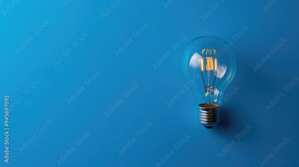 Poster bulb with lighting. idea and creative concept for startup new project. technology object and electri