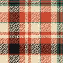 Design textile pattern background, antique seamless texture plaid. Glamour tartan vector check fabric in light and red colors.