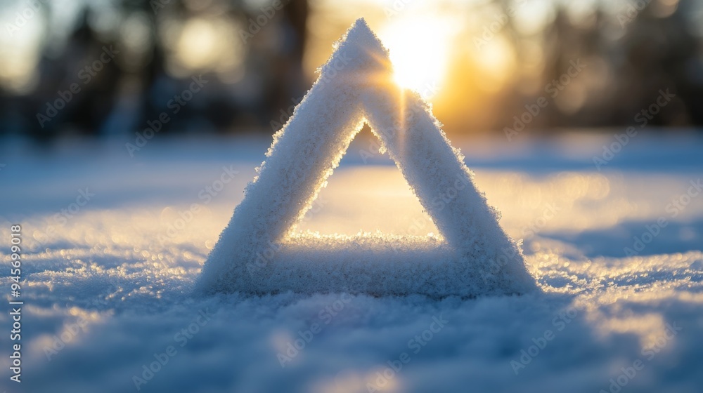 Wall mural Sunset Illuminated Snowy Triangle