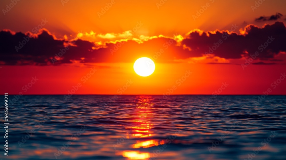 Poster stunning sunset over ocean