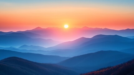 Obraz premium Mountain Sunrise Horizon