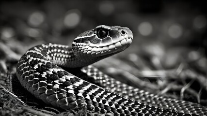 Fototapeta premium Rattlesnake Vector Illustration, Detailed Serpent Design