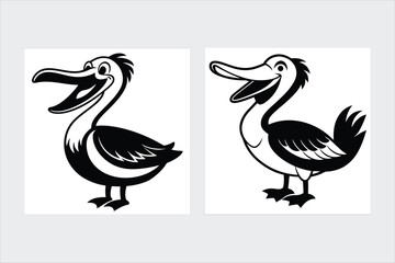 Laughing pelican vector illustration
