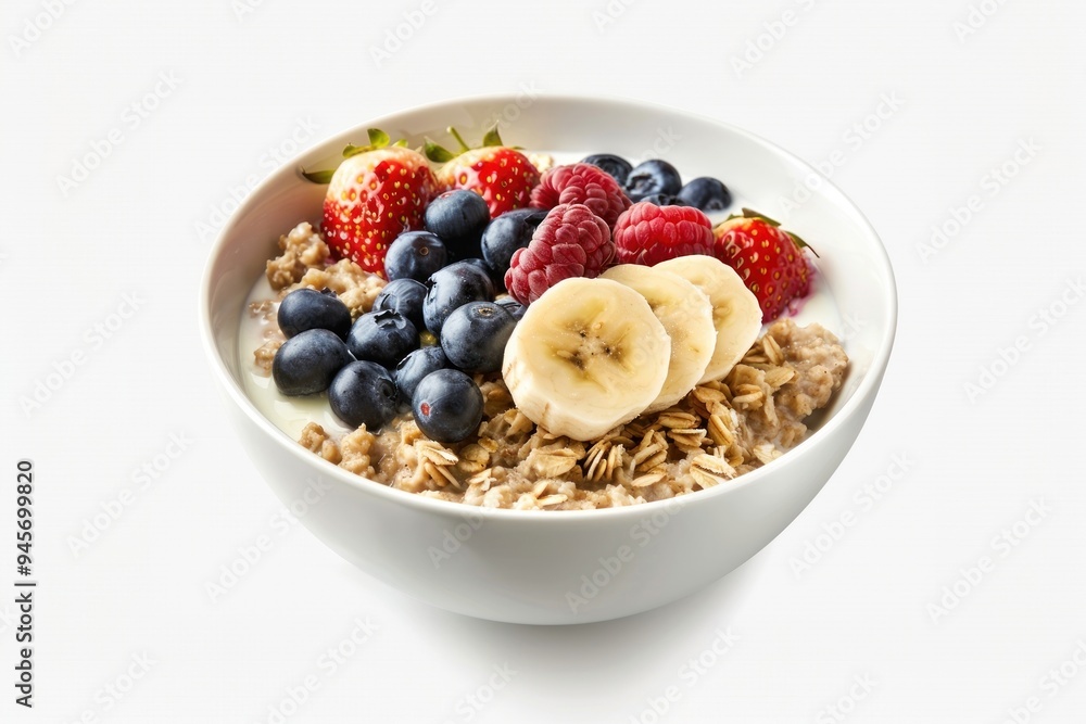 Sticker Healthy breakfast bowl with fruits