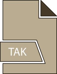 TAK File format icon in 2 colors and side contour
